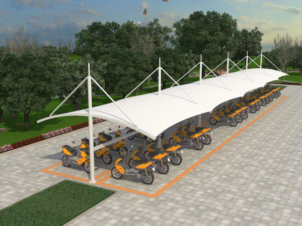 膜結構自行車棚